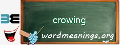 WordMeaning blackboard for crowing